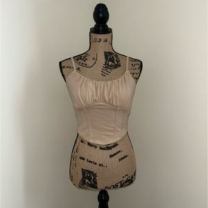 Women’s S, Hollister, Tan Cropped Tank Top